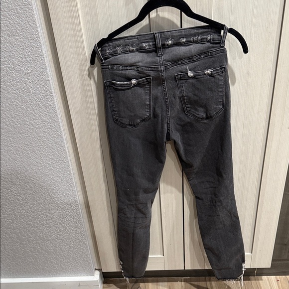 Charcoal Distressed Skinny Jeans for Women - Picture 2 of 2
